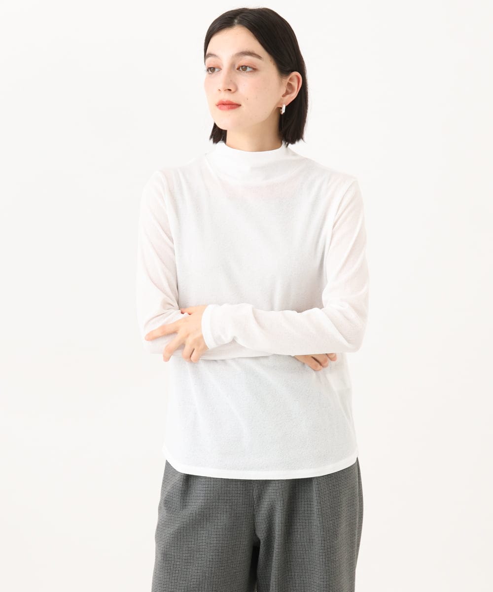 PHKAI07160 GEORGES RECH(小さいサイズ)(メゾン ドゥ サンク) シアーハイネックカットソー ブラック