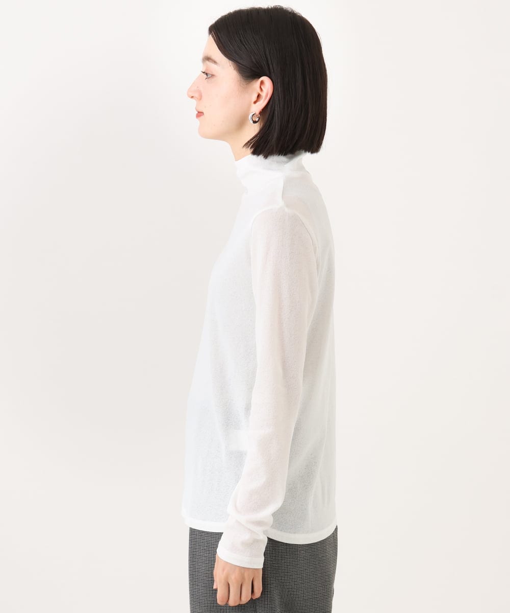 PHKAI07160 GEORGES RECH(小さいサイズ)(メゾン ドゥ サンク) シアーハイネックカットソー ブラック