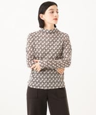 PHKAI08190 GEORGES RECH(小さいサイズ)(メゾン ドゥ サンク)  [日本製]モノグラムシアーハイネックカットソー アイボリー