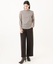 PHKAI08190 GEORGES RECH(小さいサイズ)(メゾン ドゥ サンク)  [日本製]モノグラムシアーハイネックカットソー ブラック