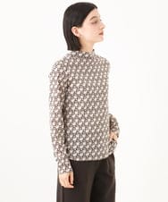 PHKAI08190 GEORGES RECH(小さいサイズ)(メゾン ドゥ サンク)  [日本製]モノグラムシアーハイネックカットソー ブラック