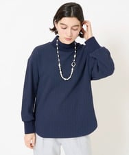 PHKCC71190 GEORGES RECH(小さいサイズ)(メゾン ドゥ サンク) 幾何柄ジャガードジャージーハイネックプルオーバー ネイビー