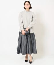 PHKCC71190 GEORGES RECH(小さいサイズ)(メゾン ドゥ サンク) 幾何柄ジャガードジャージーハイネックプルオーバー グレー
