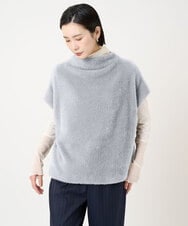 PHKCD60180 GEORGES RECH(小さいサイズ)(メゾン ドゥ サンク)  [日本製]ボトルネックフレンチスリーブテディベスト ライトブルー