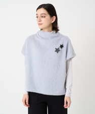 PHKCD60180 GEORGES RECH(小さいサイズ)(メゾン ドゥ サンク)  [日本製]ボトルネックフレンチスリーブテディベスト ライトブルー