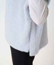 PHKCD60180 GEORGES RECH(小さいサイズ)(メゾン ドゥ サンク)  [日本製]ボトルネックフレンチスリーブテディベスト ライトブルー