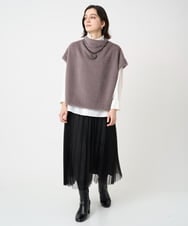 PHKCD60180 GEORGES RECH(小さいサイズ)(メゾン ドゥ サンク)  [日本製]ボトルネックフレンチスリーブテディベスト ライトブルー