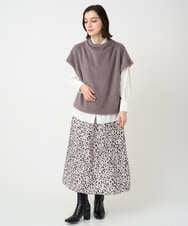 PHKCD60180 GEORGES RECH(小さいサイズ)(メゾン ドゥ サンク)  [日本製]ボトルネックフレンチスリーブテディベスト ライトブルー