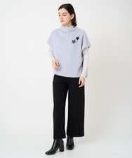 PHKCD60180 GEORGES RECH(小さいサイズ)(メゾン ドゥ サンク)  [日本製]ボトルネックフレンチスリーブテディベスト ライトブルー