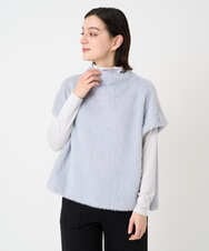 PHKCD60180 GEORGES RECH(小さいサイズ)(メゾン ドゥ サンク)  [日本製]ボトルネックフレンチスリーブテディベスト ライトブルー