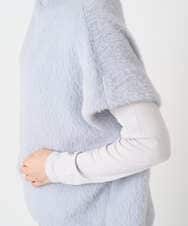 PHKCD60180 GEORGES RECH(小さいサイズ)(メゾン ドゥ サンク)  [日本製]ボトルネックフレンチスリーブテディベスト ライトブルー