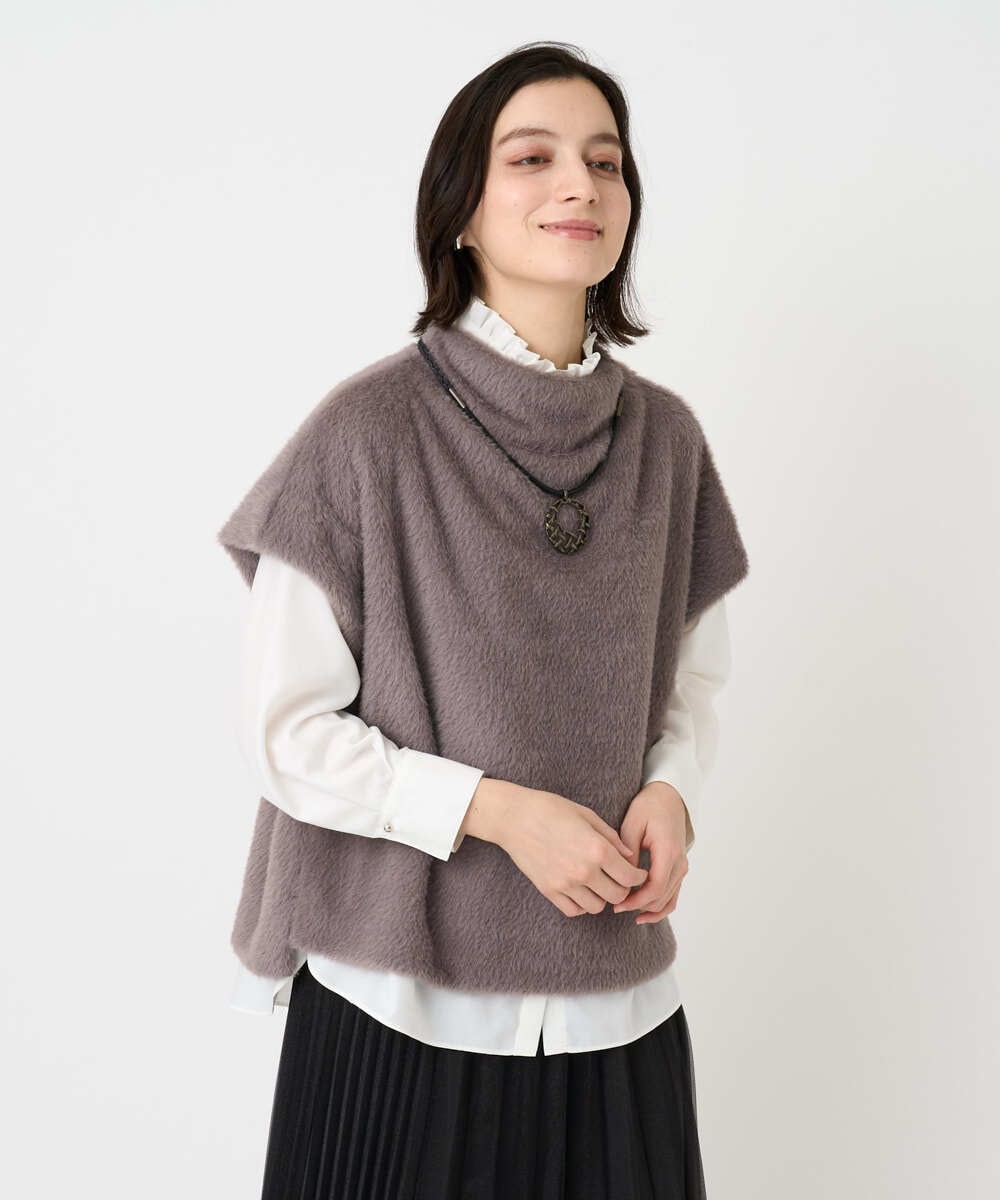 PHKCD60180 GEORGES RECH(小さいサイズ)  [日本製]ボトルネックフレンチスリーブテディベスト