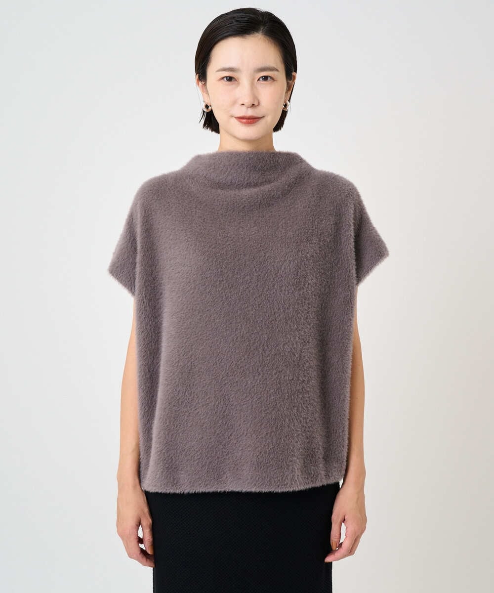 PHKCD60180 GEORGES RECH(小さいサイズ)(メゾン ドゥ サンク)  [日本製]ボトルネックフレンチスリーブテディベスト ベージュ