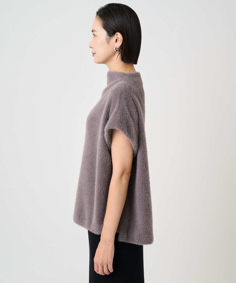 PHKCD60180 GEORGES RECH(小さいサイズ)(メゾン ドゥ サンク)  [日本製]ボトルネックフレンチスリーブテディベスト ベージュ