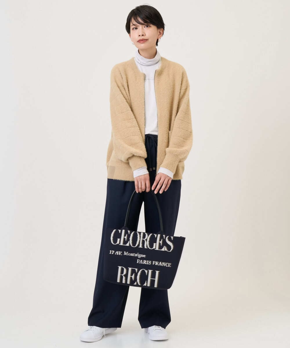 PHKCD63130 GEORGES RECH(小さいサイズ)(メゾン ドゥ サンク) ベアテンジャージーハイネックロゴカットソー ライトグレー