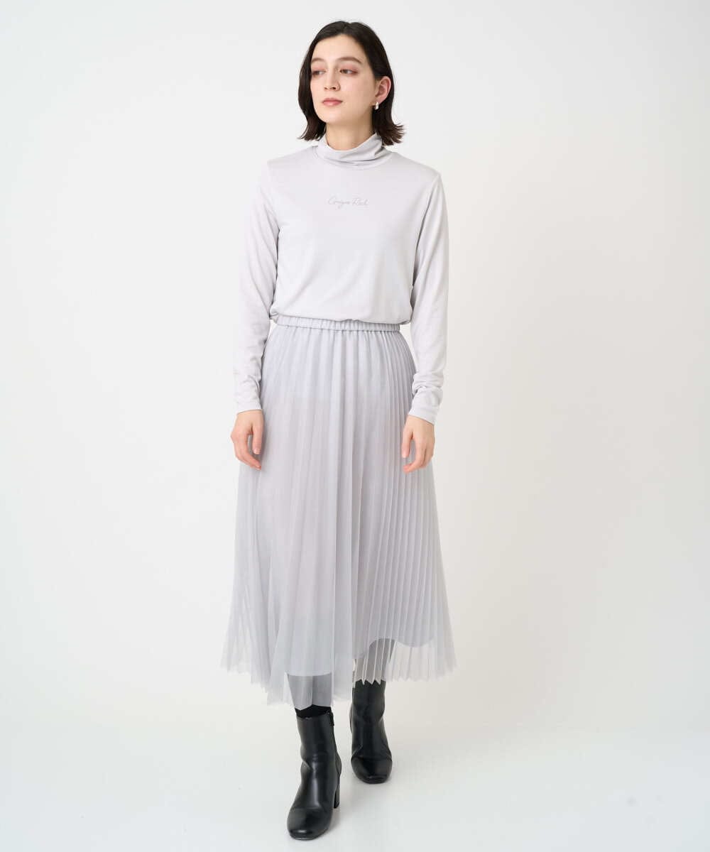 PHKCD63130 GEORGES RECH(小さいサイズ)(メゾン ドゥ サンク) ベアテンジャージーハイネックロゴカットソー ライトグレー