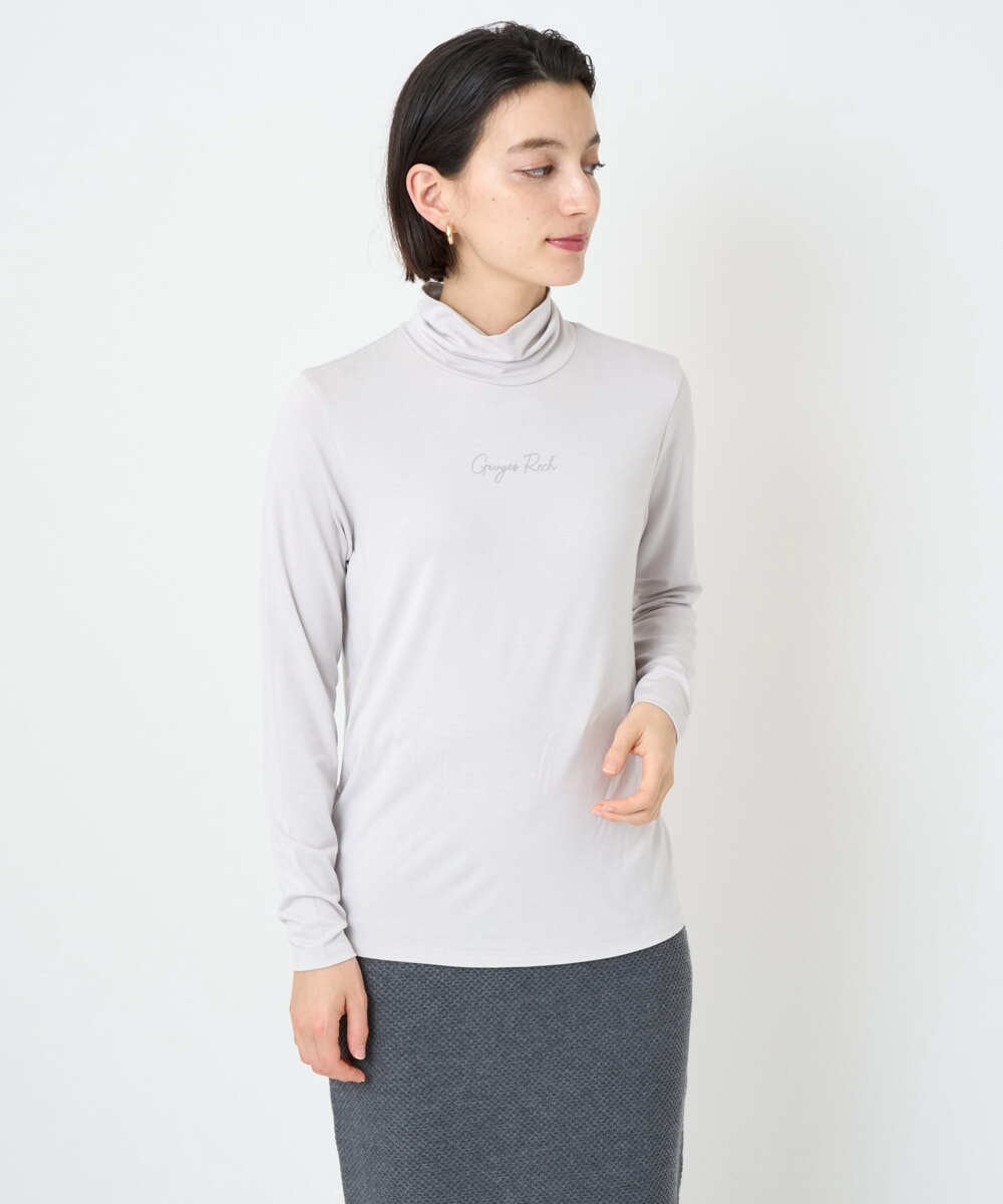 PHKCD63130 GEORGES RECH(小さいサイズ)(メゾン ドゥ サンク) ベアテンジャージーハイネックロゴカットソー ライトグレー