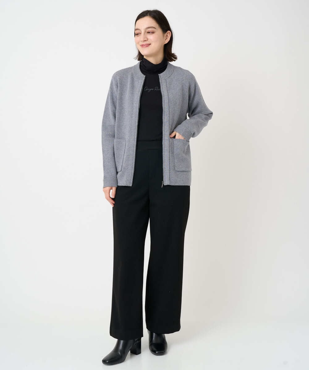 PHKCD63130 GEORGES RECH(小さいサイズ)(メゾン ドゥ サンク) ベアテンジャージーハイネックロゴカットソー ライトグレー