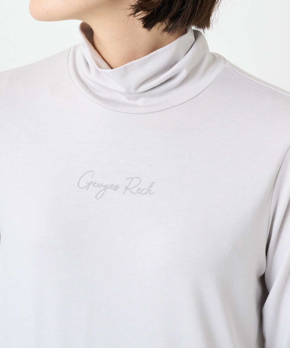 PHKCD63130 GEORGES RECH(小さいサイズ)(メゾン ドゥ サンク) ベアテンジャージーハイネックロゴカットソー ライトグレー