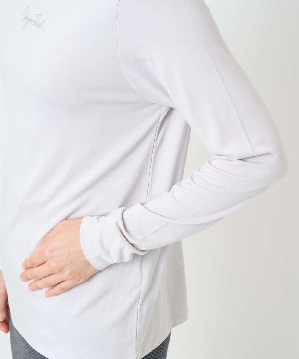 PHKCD63130 GEORGES RECH(小さいサイズ)(メゾン ドゥ サンク) ベアテンジャージーハイネックロゴカットソー ライトグレー