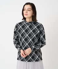 PHKCE72150 GEORGES RECH(小さいサイズ)(メゾン ドゥ サンク) へリンボンラインジャガードハイネックカットソー ブラック