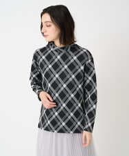 PHKCE72150 GEORGES RECH(小さいサイズ)(メゾン ドゥ サンク) へリンボンラインジャガードハイネックカットソー ブラック