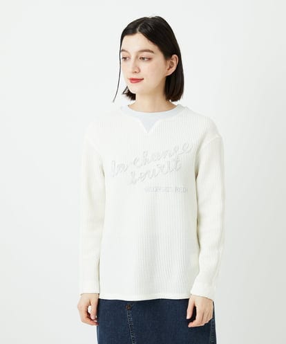PHKEE09250 GEORGES RECH(小さいサイズ) ラメニットテープロゴ刺繍プルオーバー