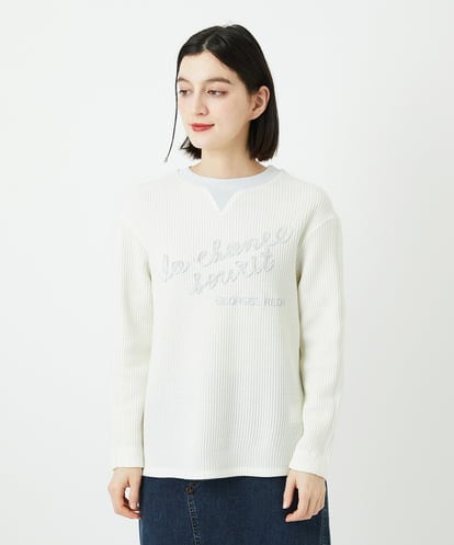 PHKEE09250 GEORGES RECH(小さいサイズ) ラメニットテープロゴ刺繍プルオーバー