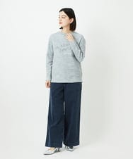 PHKEE09250 GEORGES RECH(小さいサイズ)(メゾン ドゥ サンク) ラメニットテープロゴ刺繍プルオーバー ホワイト