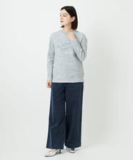 PHKEE09250 GEORGES RECH(小さいサイズ)(メゾン ドゥ サンク) ラメニットテープロゴ刺繍プルオーバー ホワイト