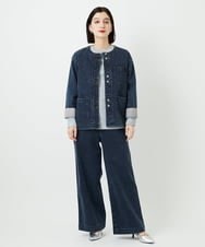 PHKEE09250 GEORGES RECH(小さいサイズ)(メゾン ドゥ サンク) ラメニットテープロゴ刺繍プルオーバー ホワイト