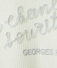 PHKEE09250 GEORGES RECH(小さいサイズ)(メゾン ドゥ サンク) ラメニットテープロゴ刺繍プルオーバー ホワイト