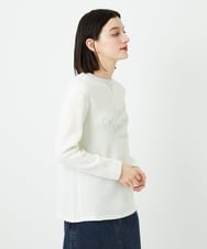 PHKEE09250 GEORGES RECH(小さいサイズ)(メゾン ドゥ サンク) ラメニットテープロゴ刺繍プルオーバー ホワイト