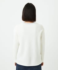 PHKEE09250 GEORGES RECH(小さいサイズ)(メゾン ドゥ サンク) ラメニットテープロゴ刺繍プルオーバー ホワイト