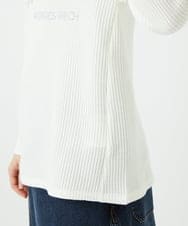 PHKEE09250 GEORGES RECH(小さいサイズ)(メゾン ドゥ サンク) ラメニットテープロゴ刺繍プルオーバー ホワイト