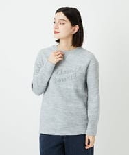 PHKEE09250 GEORGES RECH(小さいサイズ)(メゾン ドゥ サンク) ラメニットテープロゴ刺繍プルオーバー ライトグレー