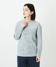 PHKEE09250 GEORGES RECH(小さいサイズ)(メゾン ドゥ サンク) ラメニットテープロゴ刺繍プルオーバー ライトグレー