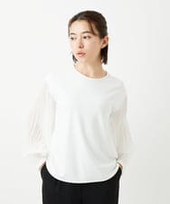 PHKEE24230 GEORGES RECH(小さいサイズ)(メゾン ドゥ サンク) 袖プリーツジャージプルオーバー ホワイト