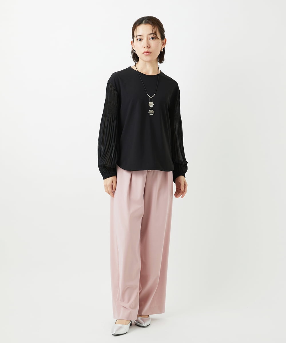 PHKEE24230 GEORGES RECH(小さいサイズ)(メゾン ドゥ サンク) プリーツスリーブジャージープルオーバー ホワイト