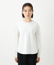 PHKEE24230 GEORGES RECH(小さいサイズ)(メゾン ドゥ サンク) プリーツスリーブジャージープルオーバー ホワイト