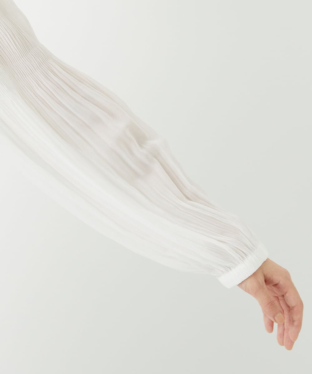 PHKEE24230 GEORGES RECH(小さいサイズ)(メゾン ドゥ サンク) プリーツスリーブジャージープルオーバー ホワイト