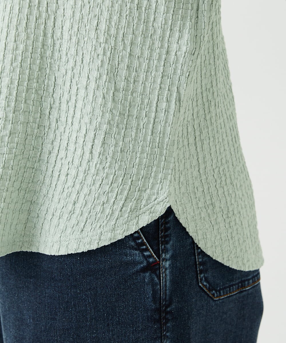 PHKEE27180 GEORGES RECH(小さいサイズ)(メゾン ドゥ サンク) ジャカードボトルネックジャージープルオーバー グリーン