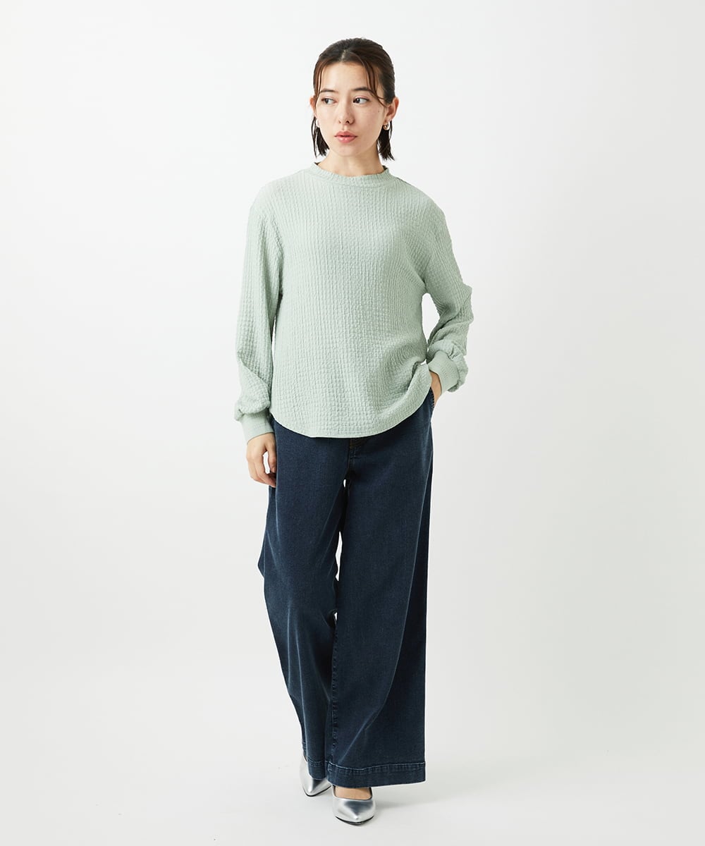 PHKEE27180 GEORGES RECH(小さいサイズ)(メゾン ドゥ サンク) ジャカードボトルネックジャージープルオーバー グリーン