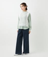 PHKEE27180 GEORGES RECH(小さいサイズ)(メゾン ドゥ サンク) ジャカードボトルネックジャージープルオーバー グリーン