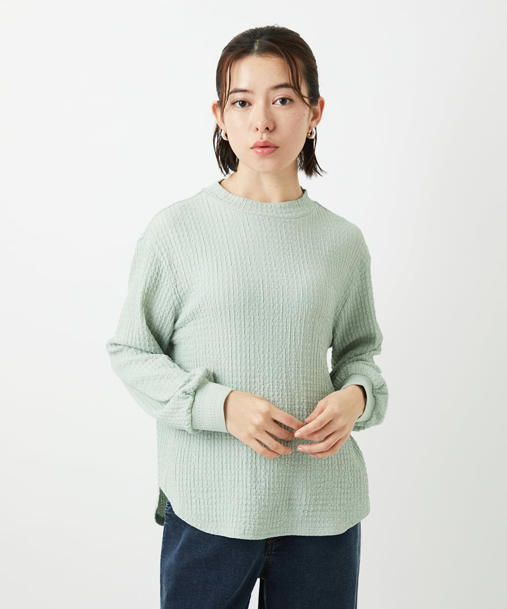 PHKEE27180 GEORGES RECH(小さいサイズ)(メゾン ドゥ サンク) ジャカードボトルネックジャージープルオーバー グリーン