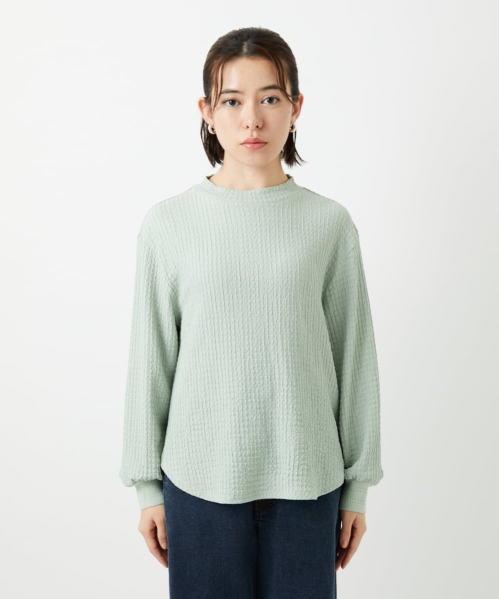 PHKEE27180 GEORGES RECH(小さいサイズ)(メゾン ドゥ サンク) ジャカードボトルネックジャージープルオーバー グリーン