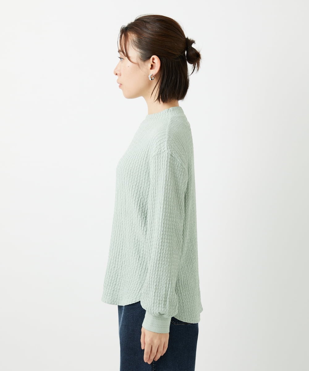 PHKEE27180 GEORGES RECH(小さいサイズ)(メゾン ドゥ サンク) ジャカードボトルネックジャージープルオーバー グリーン