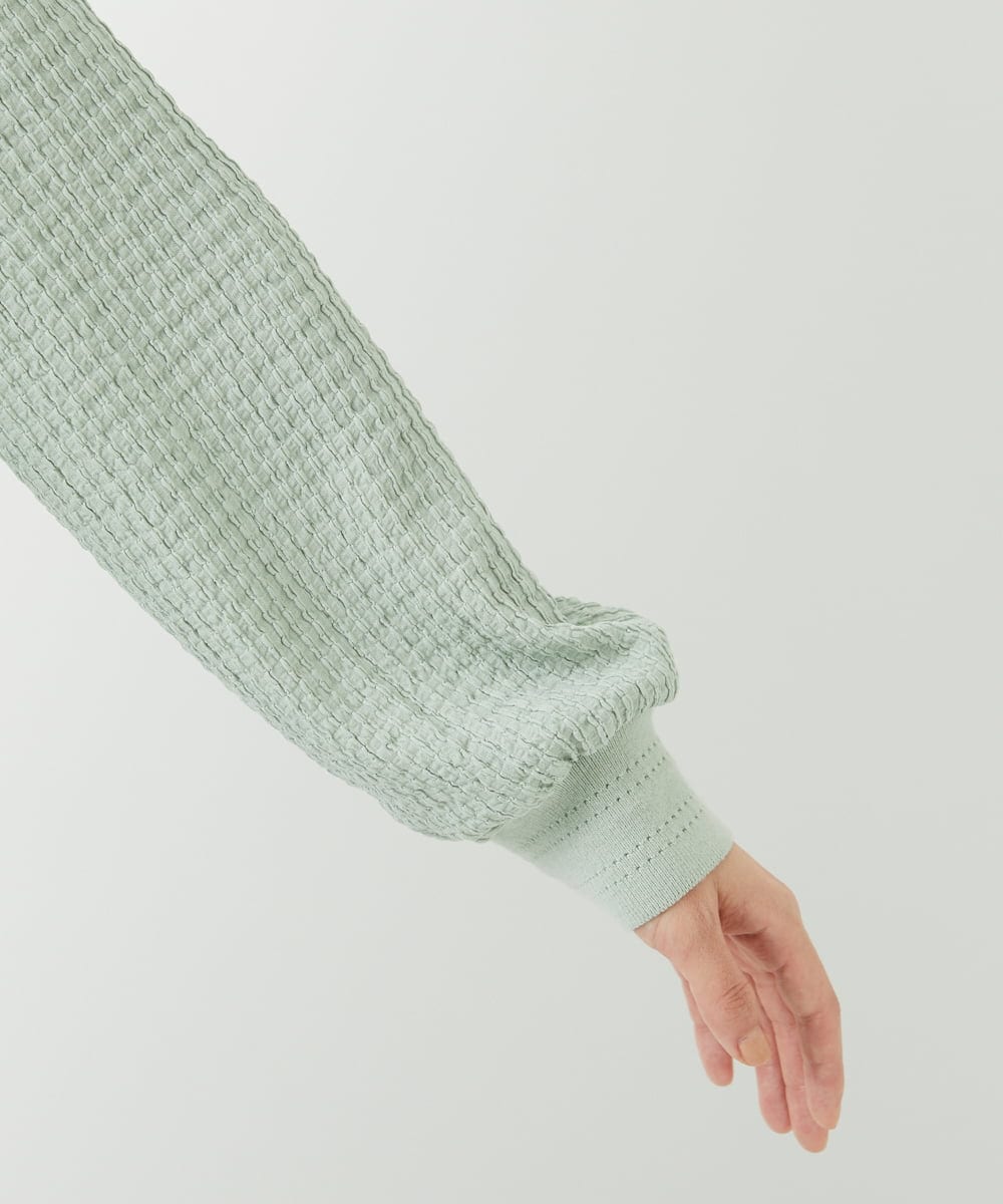 PHKEE27180 GEORGES RECH(小さいサイズ)(メゾン ドゥ サンク) ジャカードボトルネックジャージープルオーバー グリーン