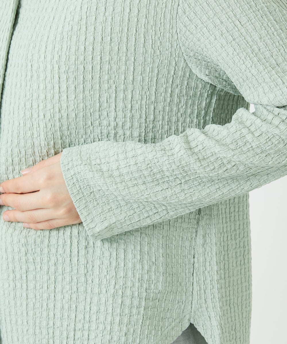 PHKEE37210 GEORGES RECH(小さいサイズ)(メゾン ドゥ サンク) ジャガードジャージブラウス グリーン