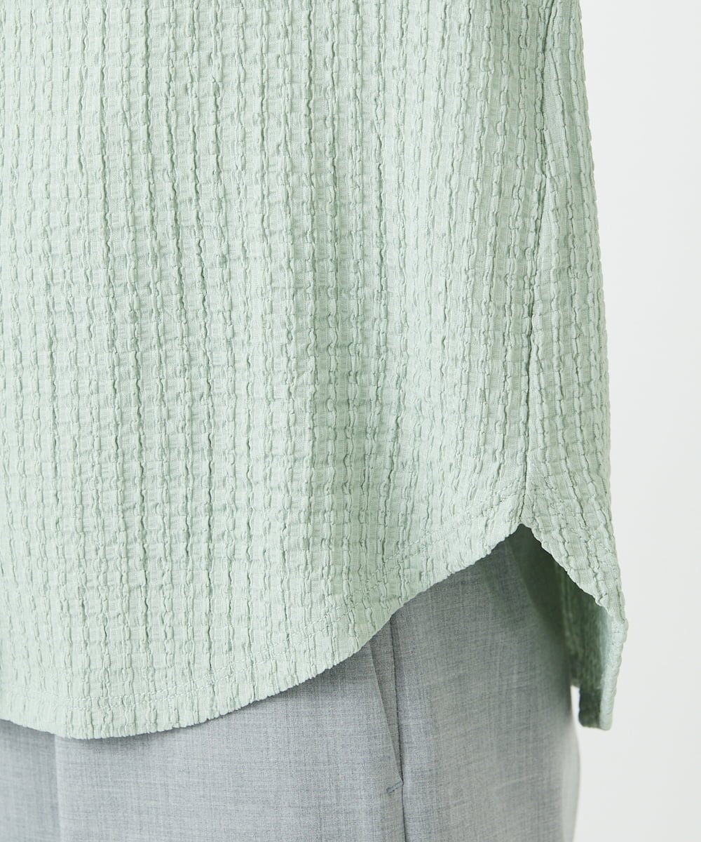 PHKEE37210 GEORGES RECH(小さいサイズ)(メゾン ドゥ サンク) ジャガードジャージブラウス グリーン